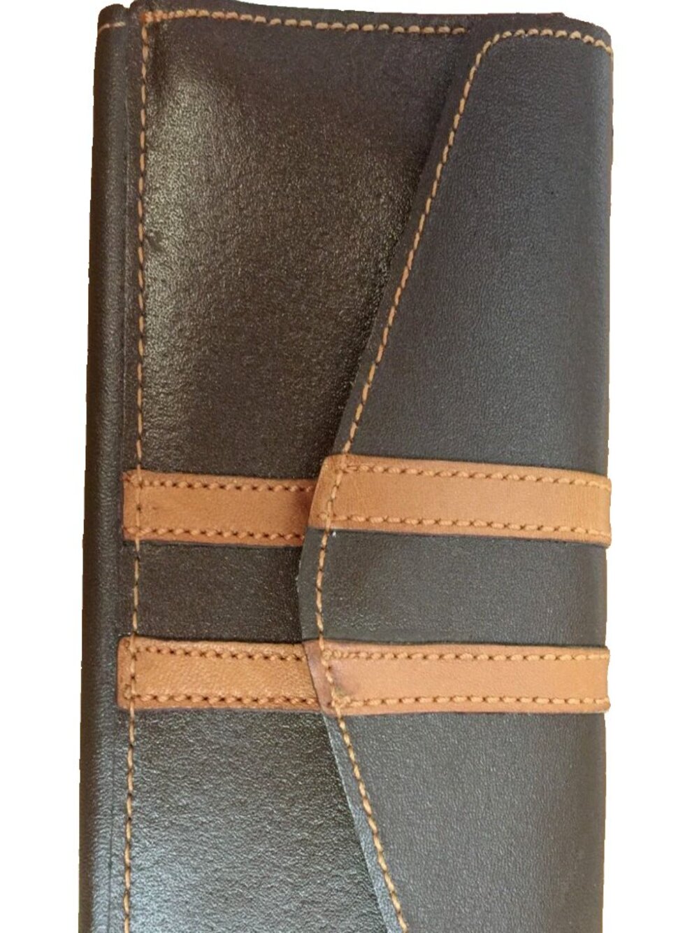 VINTAGE WESTPORT BROWN LEATHER WALLET CLUTCH WOMENS ZIP POCKET MEMO PAD TAIWAN